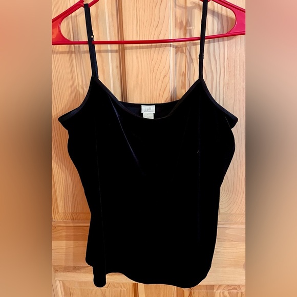 J. Jill Elegant Black Velvet Camisole Top Size Large Length Adjustable Soft Gift - Picture 4 of 13